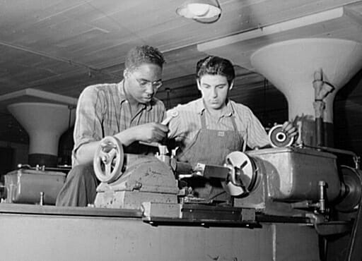 Students participating in the National Youth Administration machine-repair program