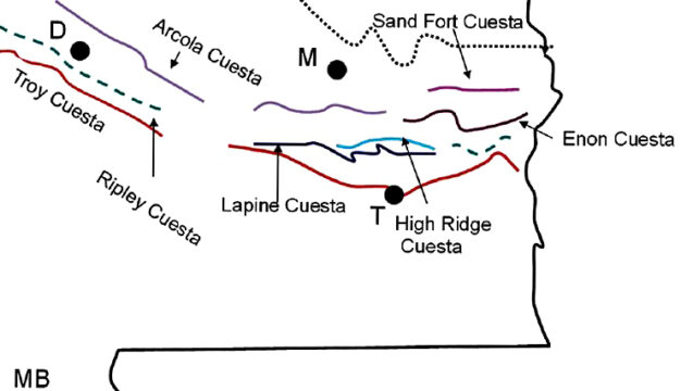 East Gulf Coastal Plain Major Cuestas