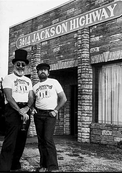 Producer Jerry Wexler, left, and Willie Nelson at FAME Studios in Muscle Shoals, Alabama