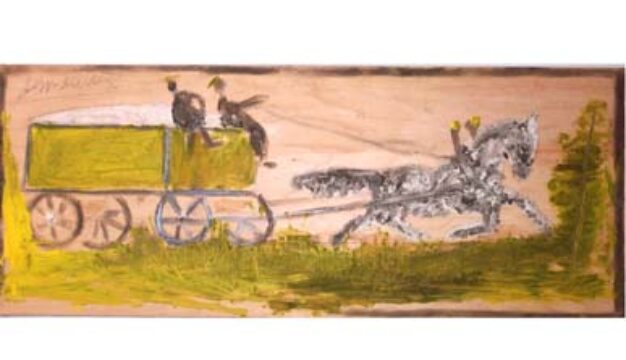 Horse and Farm Wagon