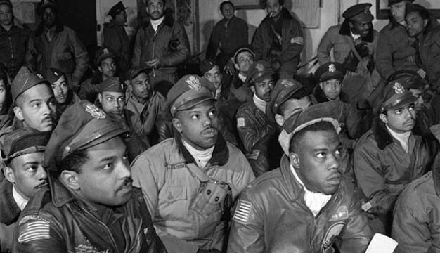 Tuskegee Airmen Being Briefed