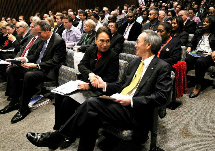 Former Labor Secretary Alexis Herman from Mobile, Alabama, and Energy Secretary Steven Chu