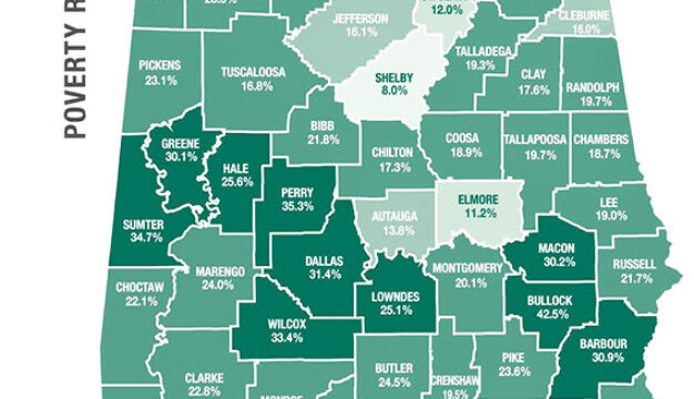 Alabama Poverty Rates by County