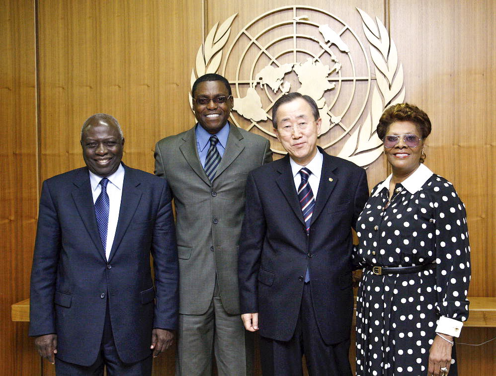 Olympic gold medalist Carl Lewis from Birmingham, Alabama, at the United Nations