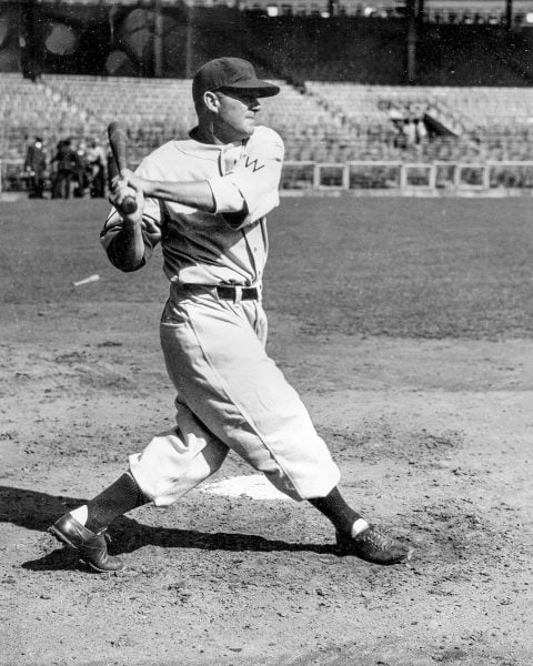 Portrait of baseball Hall of Famer Heinie Manush from Alabama