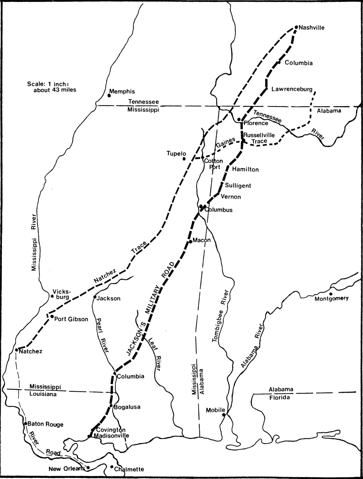 Jackson's Military Road Map - Encyclopedia of Alabama